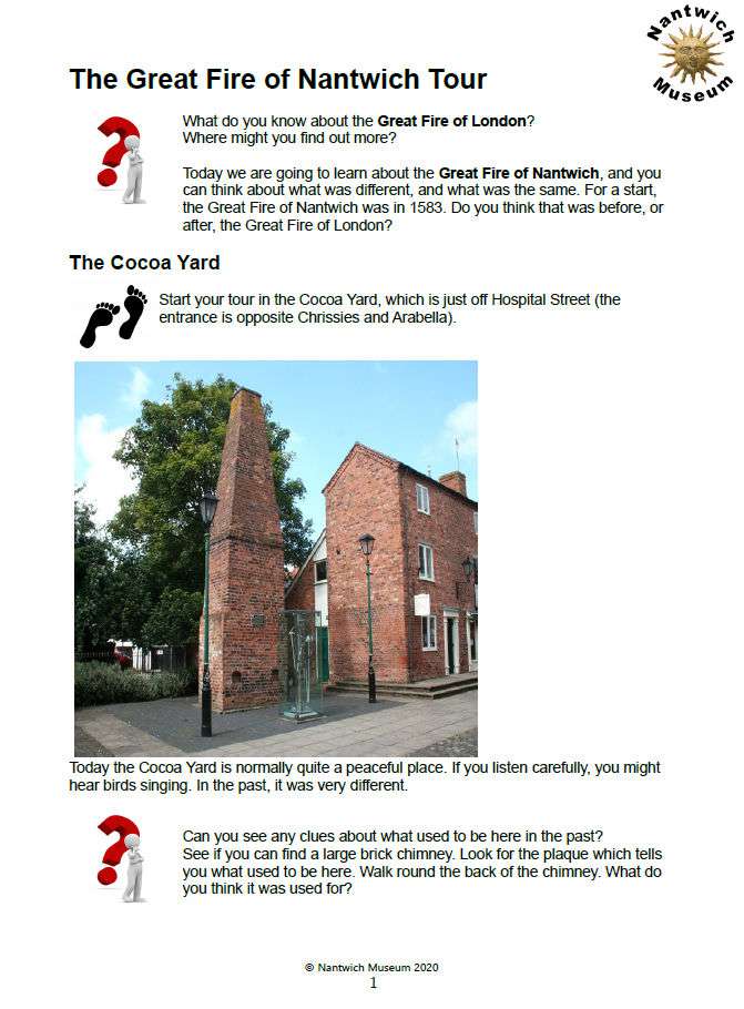 The Great Fire of Nantwich Tour first page
